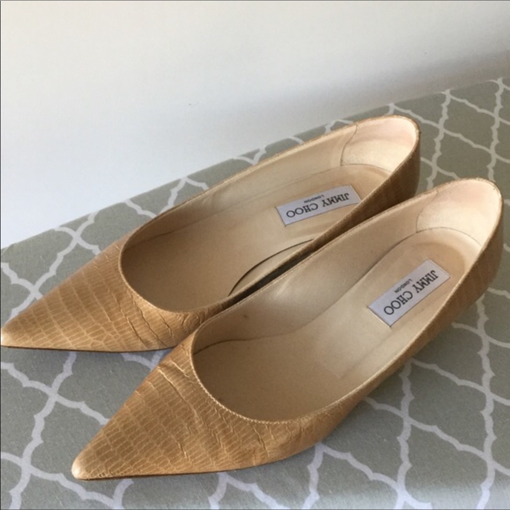 Jimmy Choo crocodile kitten heel